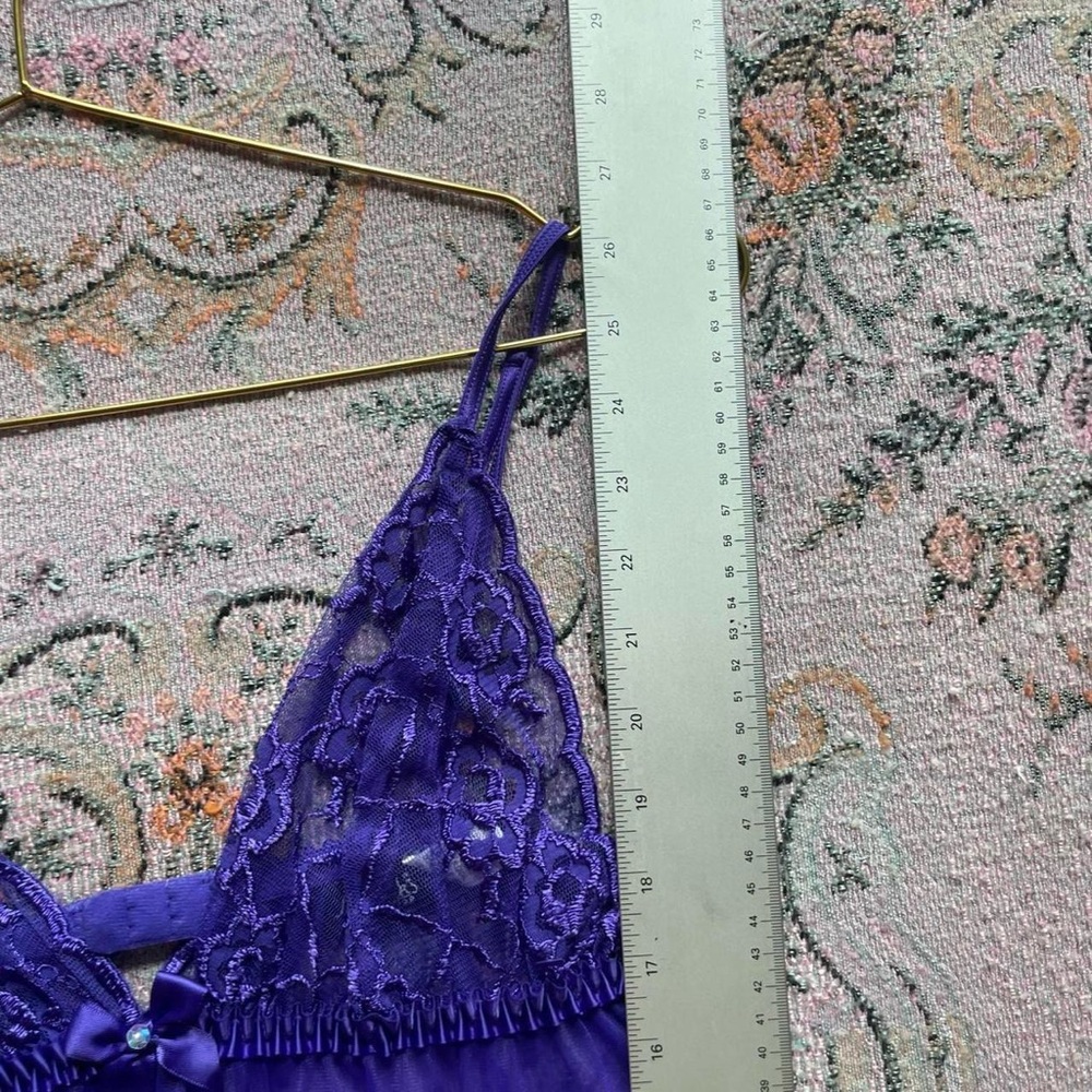 Vintage Frederick’s of Hollywood Purple Lace Babydoll Slip Dress – Y2K Lingerie - Picture 8 of 8